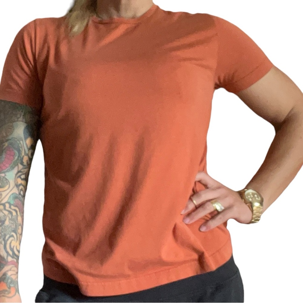 Loro Piana burnt orange silk t-shirt
